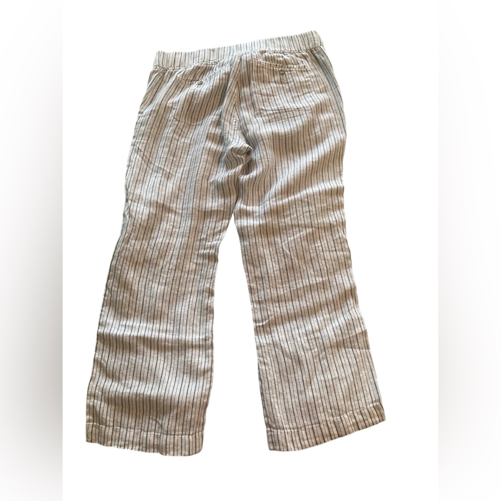 Athleta 100% Linen Herringbone Striped Pants. Size 14. - Picture 12 of 14